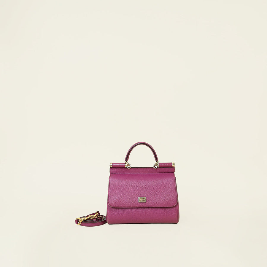 Dolce & Gabbana Dark Magenta Dauphine Sicily Small Bag
