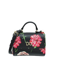 Dolce & Gabbana Black Multicolor DG Floral Print Top Handle Bag