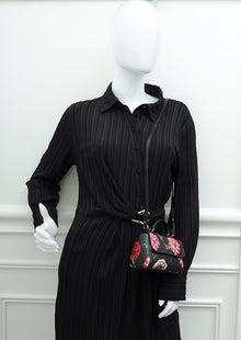 Dolce & Gabbana Black Multicolor DG Floral Print Top Handle Bag