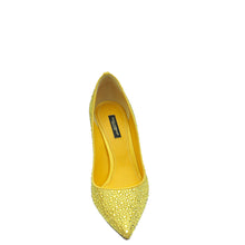 Dolce & Gabbana Yellow Crystal Embellished Pump 38