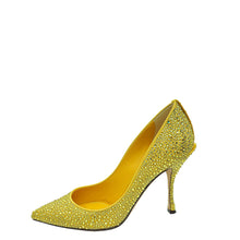 Dolce & Gabbana Yellow Crystal Embellished Pump 38