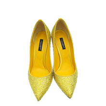 Dolce & Gabbana Yellow Crystal Embellished Pump 38