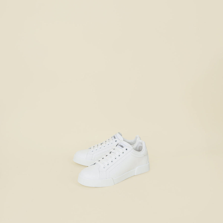 Dolce & Gabbana White Portofino Low Top Sneakers 38.5