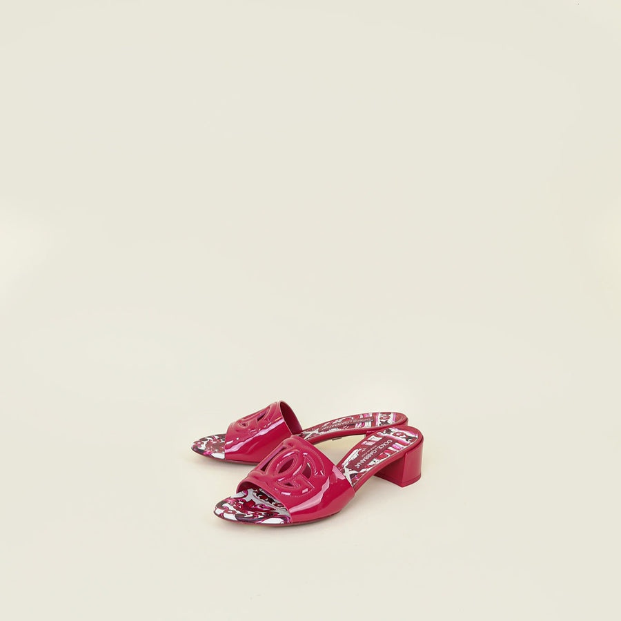 Dolce & Gabbana Dark Fuchsia DG 40 Millennials Mule Sandals 39