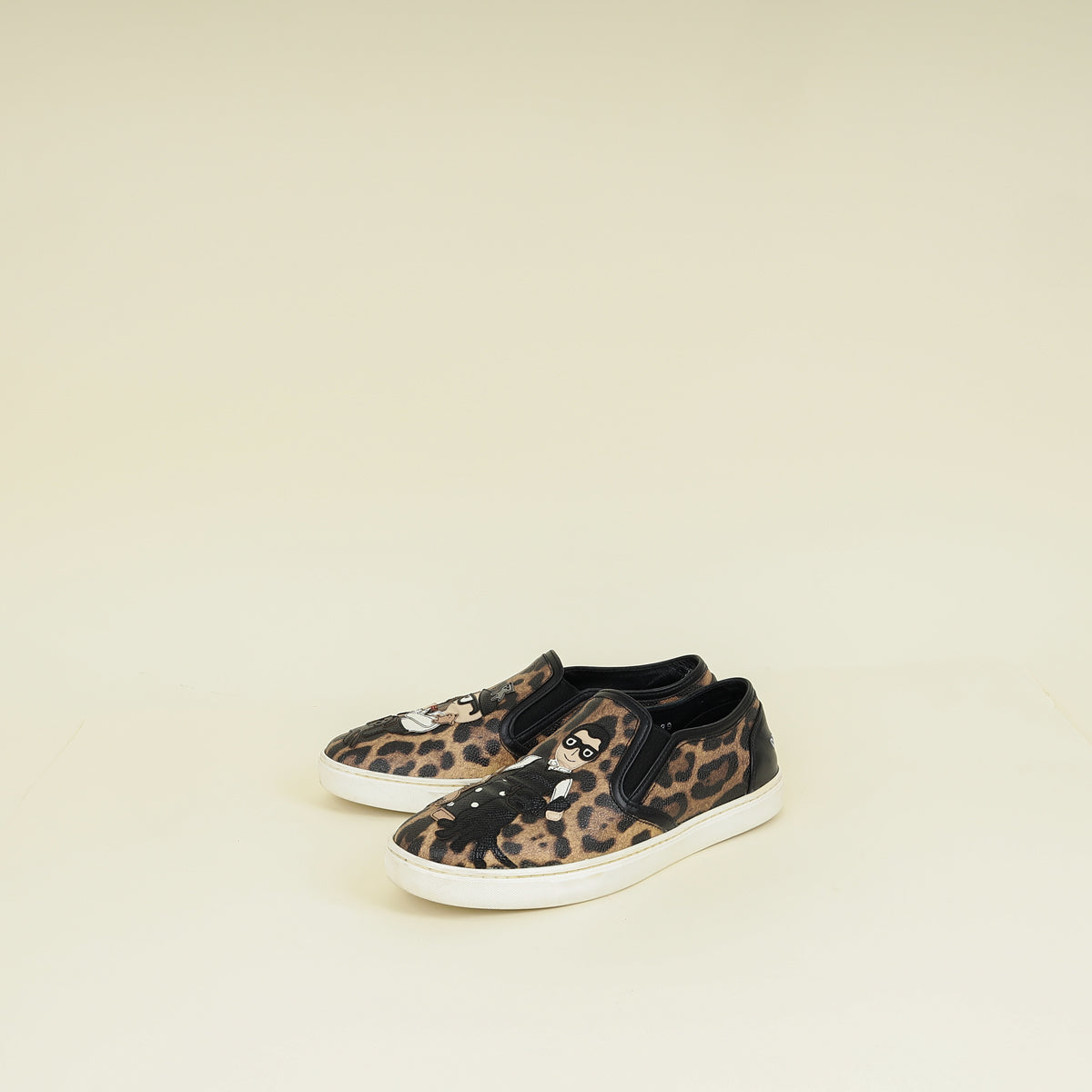 Dolce & Gabbana Brown DG Family Slip On Leopard Print Sneakers 39