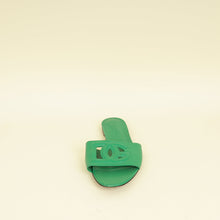 Dolce & Gabbana Green DG Logo Cutout Flat Sandals 40