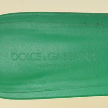 Dolce & Gabbana Green DG Logo Cutout Flat Sandals 40