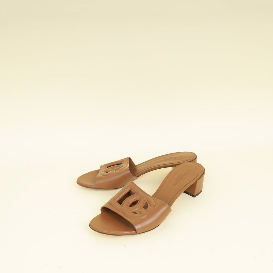 Dolce & Gabbana Brown DG Millennials Mules 40