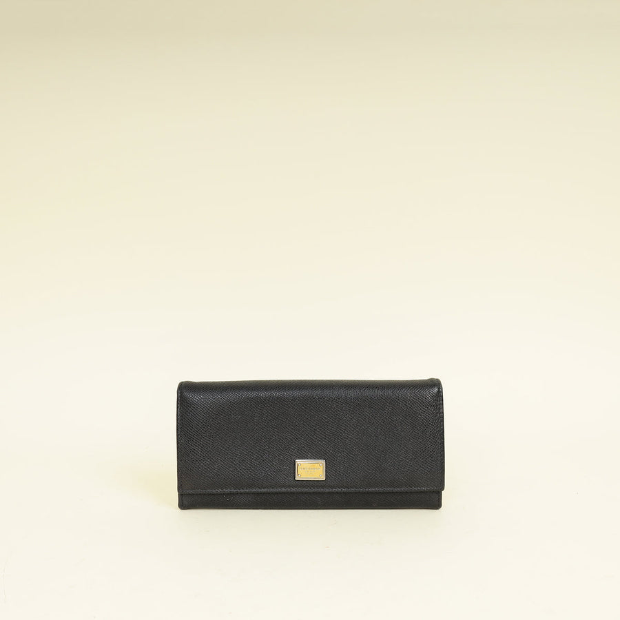 Dolce & Gabbana Black Dauphine Continental Wallet