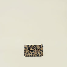 Dolce & Gabbana Bicolor Leopard Print Logo Plaque Medium Zip Card Holder