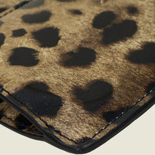 Dolce & Gabbana Bicolor Leopard Print Logo Plaque Medium Zip Card Holder