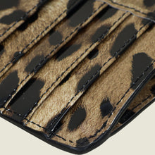 Dolce & Gabbana Bicolor Leopard Print Logo Plaque Medium Zip Card Holder
