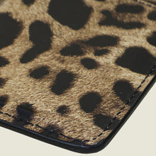 Dolce & Gabbana Bicolor Leopard Print Logo Plaque Medium Zip Card Holder