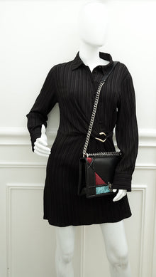 Christian Dior Black Sequins Diorama Flap Medium Shoulder Bag