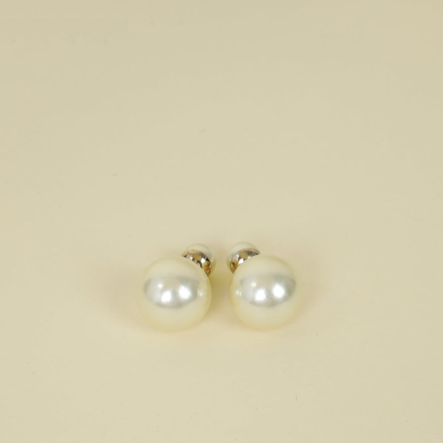 Christian Dior White Pearl Tribales Earrings