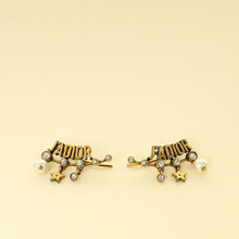 Christian Dior Antique Gold J'Adior Crystal Drop Earrings