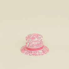 Christian Dior White Pink Toile De Jouy Embroidered Bucket Hat