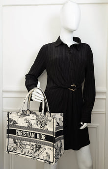 Christian Dior Bicolor Zodiac Embroidered Book Tote Medium Bag