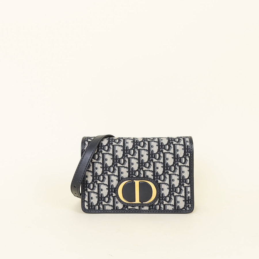 Christian Dior Blue 2-in-1 30 Montaigne Pouch