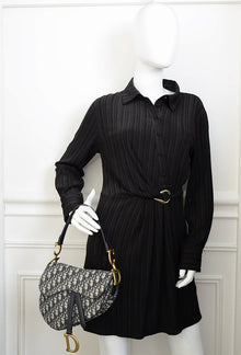 Christian Dior Bicolor  Oblique Saddle Medium Bag