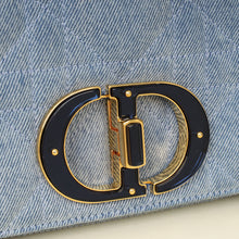 Christian Dior Blue Denim Macrocannage Medium Caro Bag