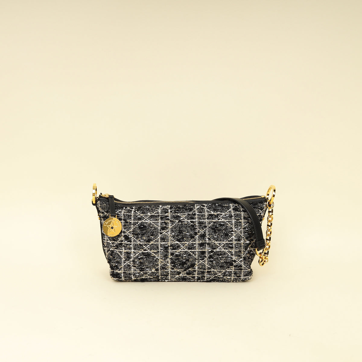 Christian Dior Black Diorstar Hobo Bag with Chain
