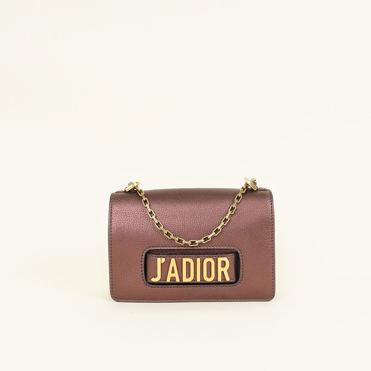 Christian Dior Metallic Rose Bronze J'adior Flap Medium Chain Bag
