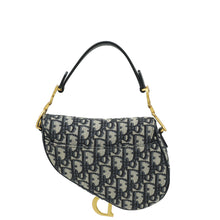 Christian Dior Navy Blue Oblique Saddle Mini Bag W/ Adjustable Strap