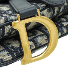 Christian Dior Navy Blue Oblique Saddle Mini Bag W/ Adjustable Strap