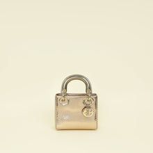 Christian Dior Metallic Champagne Lady Dior Metallic Python Mini Chain Bag