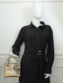 Christian Dior Metallic Champagne Lady Dior Metallic Python Mini Chain Bag