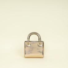 Christian Dior Metallic Champagne Lady Dior Metallic Python Mini Chain Bag