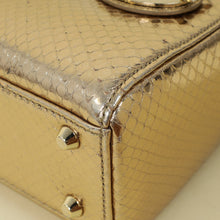 Christian Dior Metallic Champagne Lady Dior Metallic Python Mini Chain Bag