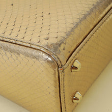 Christian Dior Metallic Champagne Lady Dior Metallic Python Mini Chain Bag