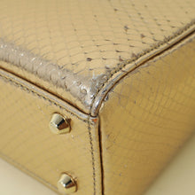 Christian Dior Metallic Champagne Lady Dior Metallic Python Mini Chain Bag