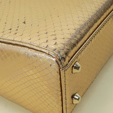 Christian Dior Metallic Champagne Lady Dior Metallic Python Mini Chain Bag