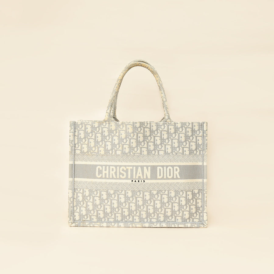 Christian Dior Grey Oblique Book Tote Medium Bag