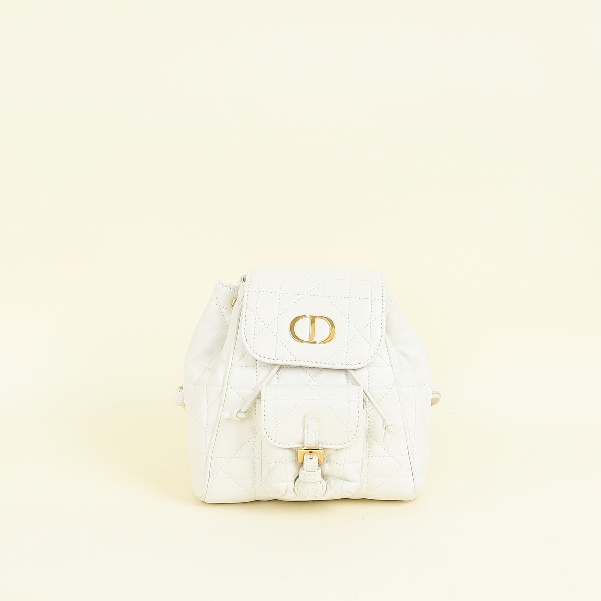Christian Dior Latte White Small Dior Caro Backpack Bag