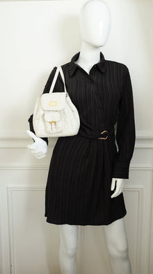 Christian Dior Latte White Small Dior Caro Backpack Bag