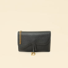 Christian Dior Black Saddle Wallet On Chain Bag