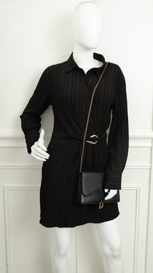 Christian Dior Black Saddle Wallet On Chain Bag