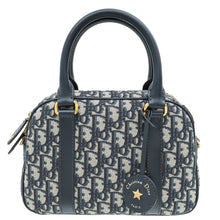 Christian Dior Navy Blue Oblique D-Vibe Medium Bowling Bag