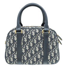 Christian Dior Navy Blue Oblique D-Vibe Medium Bowling Bag