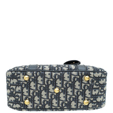 Christian Dior Navy Blue Oblique D-Vibe Medium Bowling Bag