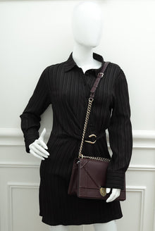 Christian Dior Burgundy Diorama Medium Flap Bag