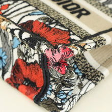 Christian Dior Multicolor Mille Fleurs Embroidery Mini Book Tote Bag W/ UP Initial