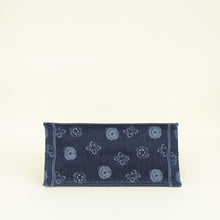 Christian Dior Navy Blue Denim Flowers Embroidered Medium Book Tote Bag