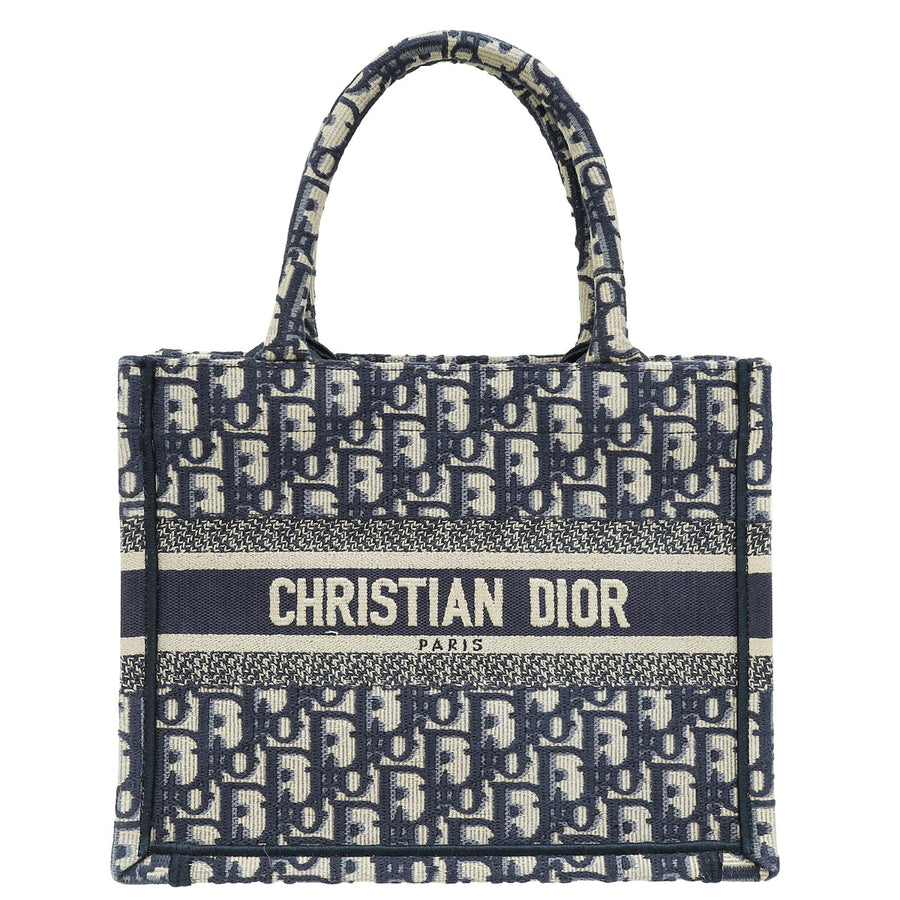 Christian Dior Navy Blue Oblique Book Tote Small Bag