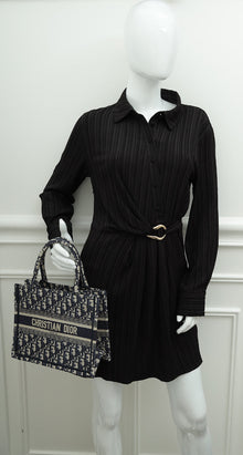 Christian Dior Navy Blue Oblique Book Tote Small Bag