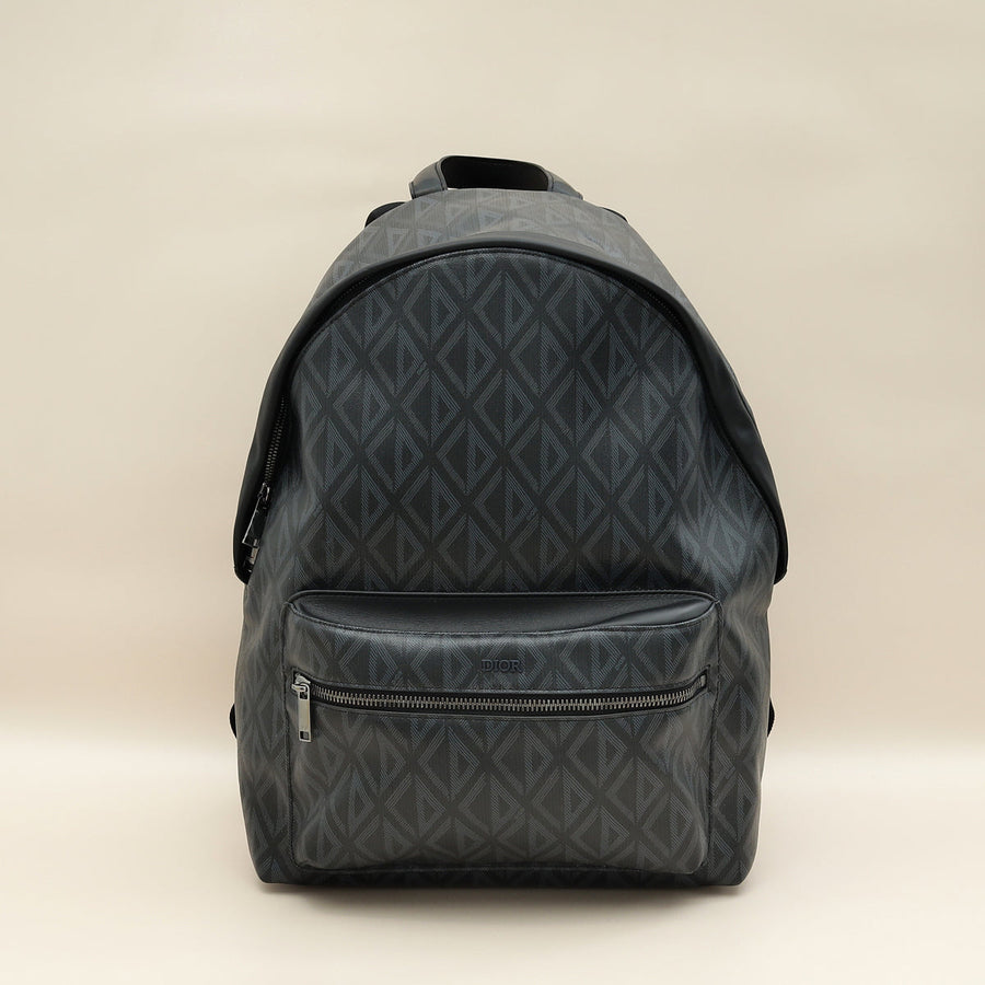 Christian Dior Bicolor CD Diamond Print Rider Zipped Backpack Bag